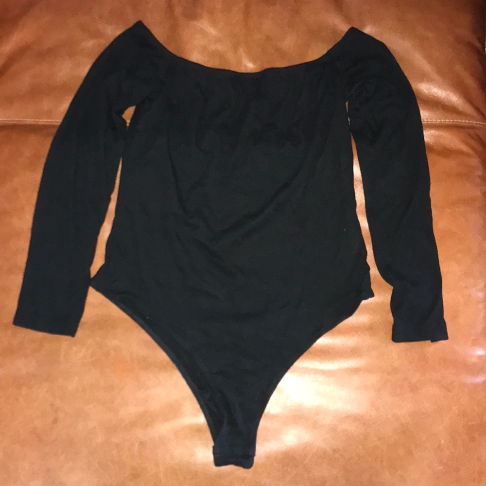 Black long sleeve bodysuit